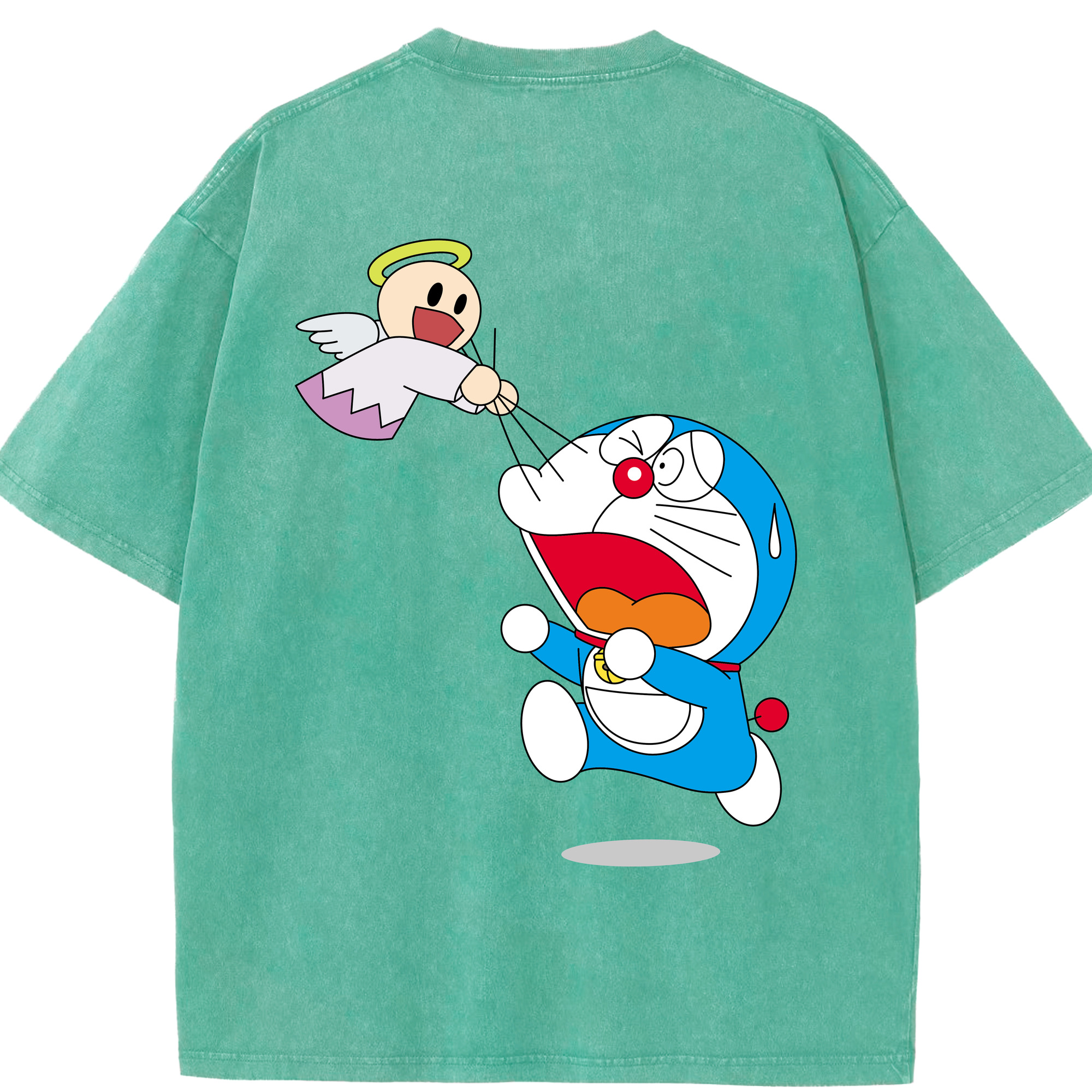 （画像用） ドラえもん Doraemon 綿100% ヴィンテージ風 半袖Tシャツ（背面プリント）